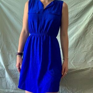 Monteau Los Angeles blue collared dress